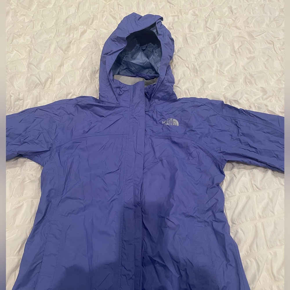The North Face Windbreaker Jacket, periwinkle color, girls size medium 10-12